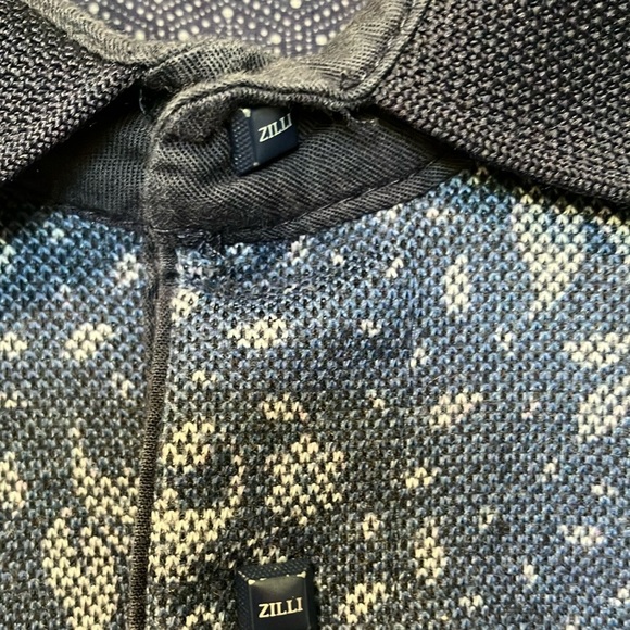 Zilli Blue Patterned Long Sleeve Polo Sweater - Picture 5 of 8